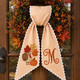 Personalized Thanksgiving Wreath Door Sash Wreath Sash, Custom Pumpkin Monogram Bow