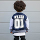 Baseball Style Kids Varsity Jacket, Custom Letterman Name & Number College Football Jacket for Boy or Girl