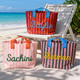 Custom Name Tote Bag, Personalized Embroidered Beach Bag