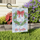 Personalized Christmas Wreath Garden Flag | Custom Family Name Yard Flag