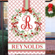 Personalized Monogram Initial Christmas Wreath Garden Flag