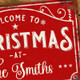 Personalised Christmas Sign Vintage Metal Wall Door Decor