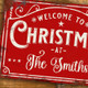Personalised Christmas Sign Vintage Metal Wall Door Decor