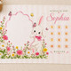 Personalized Bunny Baby Milestone Blanket, Floral Monthly Milestone Blanket