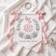 Floral Embroidered Baby Name Banner, Personalized Monogram Nursery Pennant