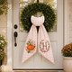 Personalized Fall Wreath Sash, Embroidered Pumpkin Door Bow