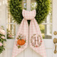Personalized Fall Wreath Sash, Embroidered Pumpkin Door Bow