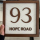 Square House Address Sign Home Decor
