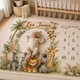 Personalized Safari Baby Milestone Blanket