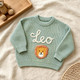 Hand Embroidered Baby Name Sweater, Personalized Baby Sweater with Name