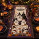 Personalized Halloween Ghost Family Quilted Table Runner, Custom Family Name Table Runner