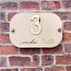 House Number Sign, Round edge personalised standoff plaque, mirror door number