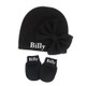 Personalized Baby Hat & Mittens Glove with Bow, Custom Name Newborn Baby Gift