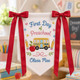 Personalized First Day of School Banner, Custom Embroidered Pre-K Sign
