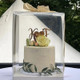 Initials Wedding Cake Topper with date gold acrylic