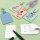 Personalized Vegan Leather Luggage Tag: Birth Flower Pattern