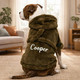 Personalized Dog Bathrobe, Custom Name Embroidered Pet Robe, Cozy Fleece Dog Towel