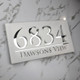 Laser Cut Matt White & Silver Mirror Floating House Signs Door Address Laser Numbers Plaque