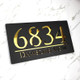 Laser Cut Matt Black & Gold Mirror Floating House Sign Door Address Laser Number Plaques