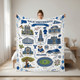 Custom College Blanket, Personalized University Dorm Thro