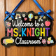 Personalized Teacher Door Sign, Custom Classroom Door Hanger, Teacher Name Sign