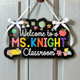 Personalized Teacher Door Sign, Custom Classroom Door Hanger, Teacher Name Sign