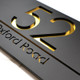 Laser Cut Matt Black & Silver Mirror Floating House Sign