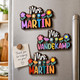 Personalized Teacher Name Magnet: Custom Wildflower Gift
