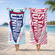 Personalized College Beach Towel,Custom Pennant Flag,Best Team Ever Gift,School Spirit Striped Towel