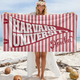 Personalized College Pennant Beach Towel, School Banner School Spirit Beach Towel