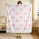 Personalized Pink Bow Blanket,Custom Baby Shower Gift
