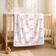 Personalized Pink Bow Blanket,Custom Baby Shower Gift