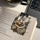 Personalized Vintage Book Floral Dragon Magnetic Bookmark