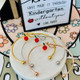 End of Year Teacher Gift Knot Bangle with apple charm, personalized Heart Card!
