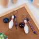 Personalized Bowling Ball Bowling Pin Bag Tag Keychain with Beaded Name