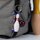 Personalized Bowling Ball Bowling Pin Bag Tag Keychain with Beaded Name
