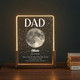 Moon Phase Dad Gift a?? Personalized Acrylic Plaque Light, Custom Night Sky Gift for Dad