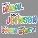Custom Teacher Name Stickers Personalized Vinyl Waterproof for Teacher