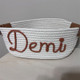 Personalized baby shower rope cotton baskets