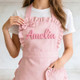 Custom Name Pink Apron : Ruffled Heart Pocket, Baking Lover Gift