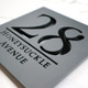 Laser Cut Matt White & Black Mirror Floating House Signs Door Number Signs Plaques
