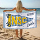 Custom School Pennant Beach Towel, Custom Name College Spirit Flag Towel
