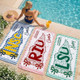 Custom School Pennant Beach Towel, Custom Name College Spirit Flag Towel