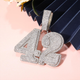 Customize 2-Tone Big Number Name Charm Pendant with Cuban Chain