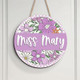 Custom 3D Teacher Door Sign: Retro Floral Classroom Decor