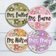 Custom 3D Teacher Door Sign: Retro Floral Classroom Decor