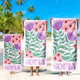 Personalized Retro Beach Towel with Name,Groovy Vibes Beach,Retro Floral Towel