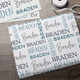 Holiday Repeating Name Personalized Wrapping Paper Christmas Wrapping Paper
