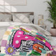 Personalized Teacher Blanket, Retro Groovy Custom Name Throw
