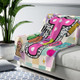 Personalized Teacher Blanket, Retro Groovy Custom Name Throw